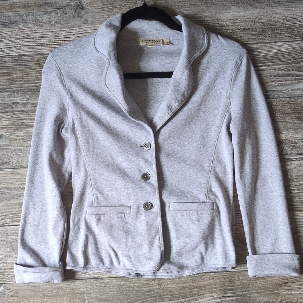 Repeat The Shirt Light Gray Button Blazer S